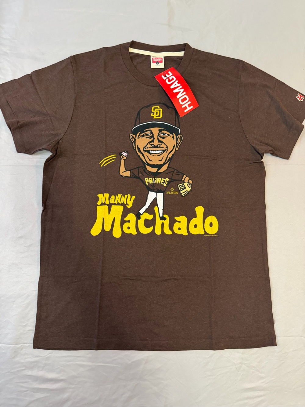HOMAGE Brown Manny Machado Caricature Short Sleeve Tee